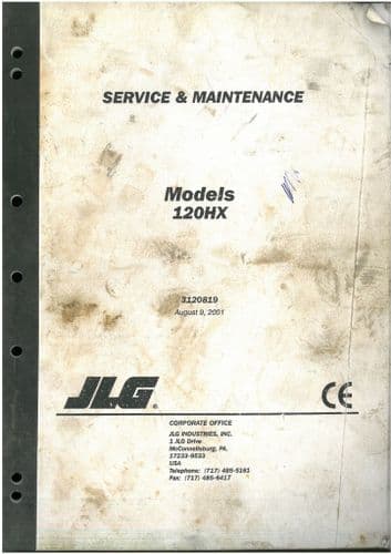 JLG High Platform Cherry Picker Lift 120HX Workshop Service Repair Manual