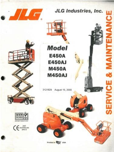 JLG High Platform Cherry Picker Lift E450A E450AJ M450A M450AJ Workshop Service Repair Manual