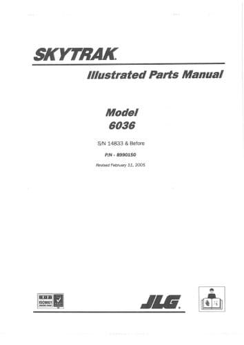 JLG SkyTrak Telescopic Handler 6036 Parts Manual
