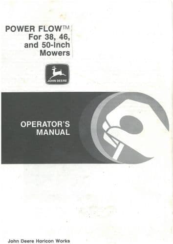 John Deere 38, 46 50 Inch Mower Power Flow Operators Manual