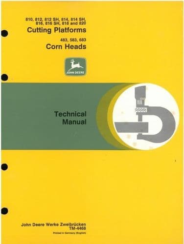 John Deere 800 Series Cutting Platforms & Corn Heads Technical Service Manual - 810 812 812SH 814