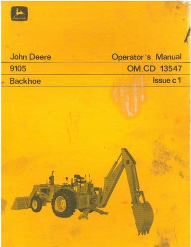 John Deere 9105 Backhoe Operators Manual