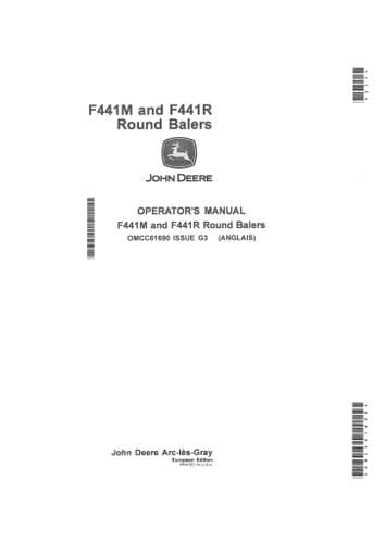 John Deere Baler F441M & F441R Operators Manual