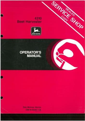 John Deere Beet Harvester Model 4310 Operators Manual