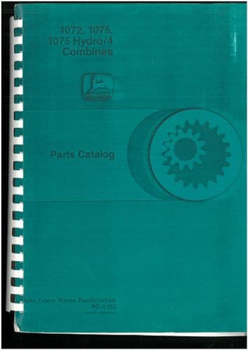 John Deere Combine 1072 1075 1705Hydro/4 Parts Manual - PC4192