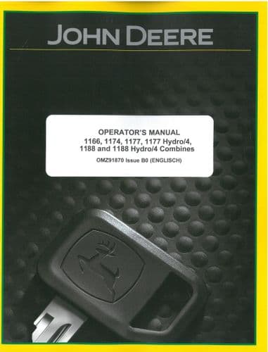 John Deere Combine 1166, 1174, 1177, 1177 Hydro/4, 1188 & 1188 Hydro 4 Operators Manual