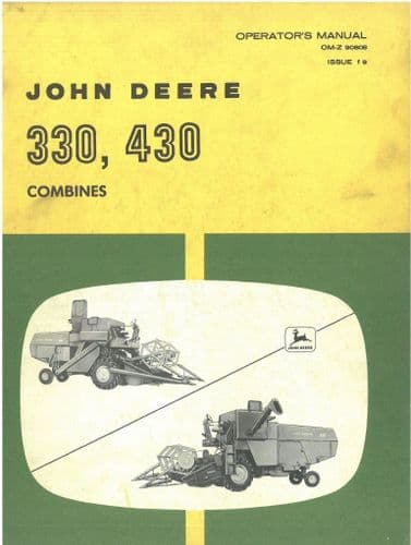 John Deere Combine 330 & 430 Operators Manual