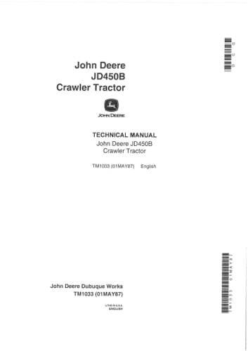 John Deere Crawler Tractor JD450B  Service Workshop Manual