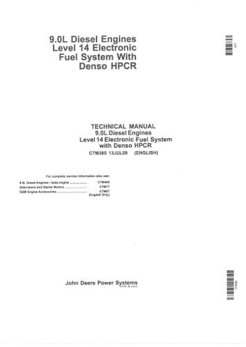 John Deere Engine PowerTech Plus 9 0L Diesel Component Technical Manual CTM385