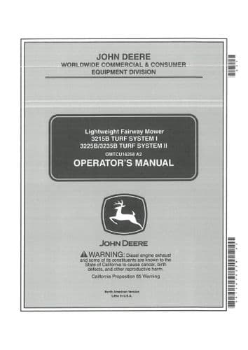 John Deere Fairway Mower 3215B 3225B 3235B Operators Manual