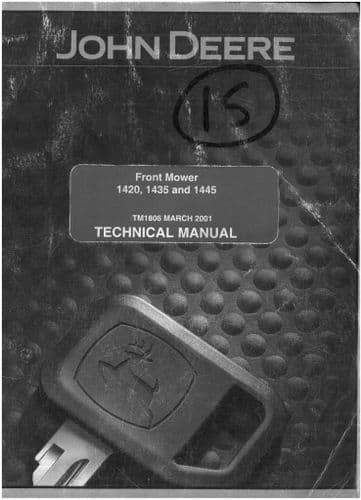 John Deere Front Mower 1420 1435 1445 Workshop Service Manual