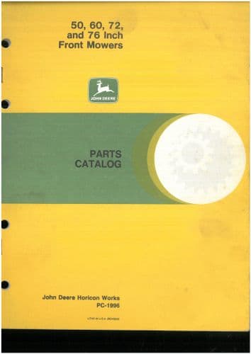 John Deere Front Mower 50 60 72 & 76 Inch Parts Manual - PC1996