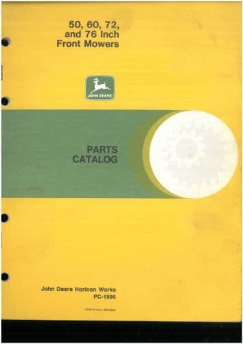 John Deere Front Mower 50 60 72 & 76 Inch Parts Manual - PC1996