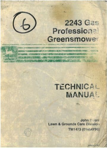 John Deere Gas Professional Greensmower 2243 Workshop Service Manual