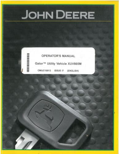 John Deere Gator Utility Vehicle XUV865M  Operators Manual - ORIGINAL