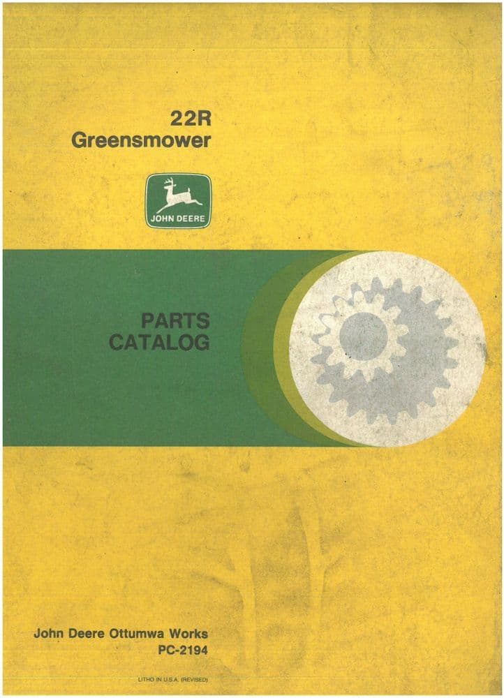 John Deere Greensmower 22R Parts Manual