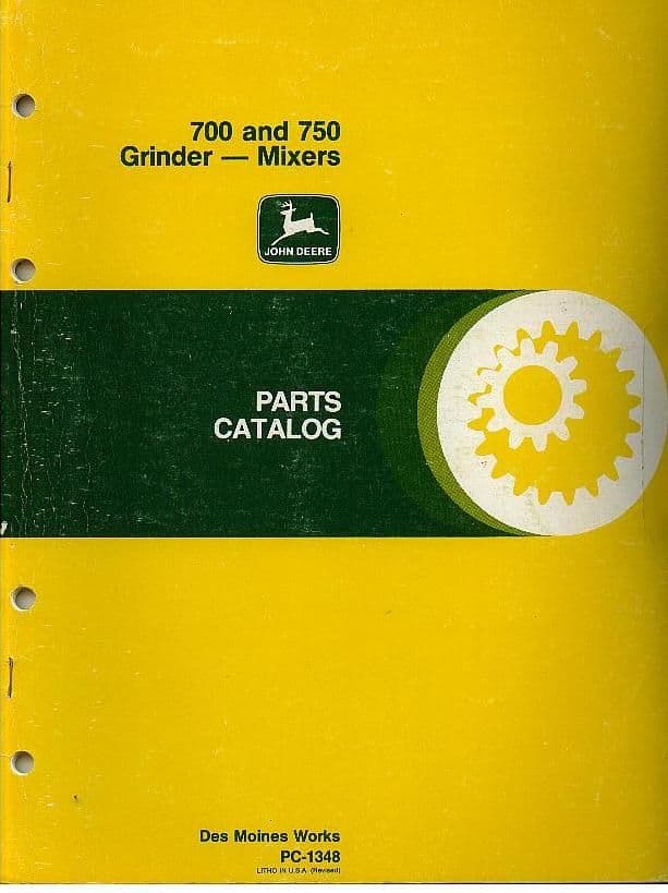 John Deere Grinder Mixer 700 & 750 Parts Manual ORIGINAL