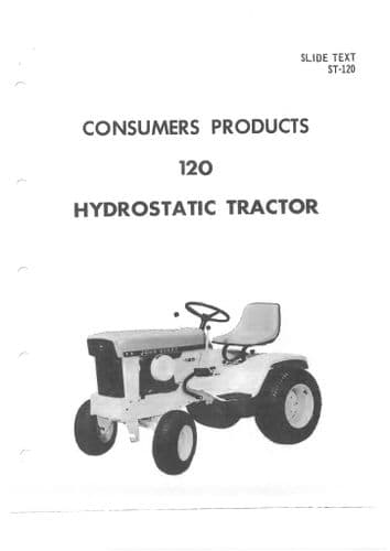 John Deere Hydrostartic Tractor 120 Operators Manual