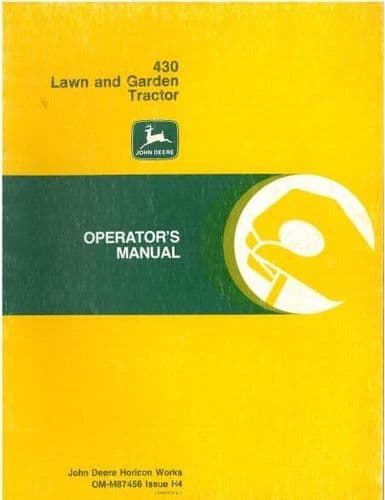 John Deere Lawn and Garden Tractor 430 Operators Manual