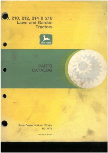 John Deere Lawn & Garend Tractor 200 210 212 214 216 Parts Manual