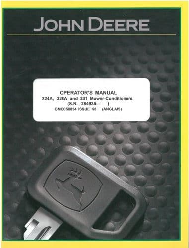 John Deere Mower Conditioners 324A 328A & 331 Operators Manual OMCC59974