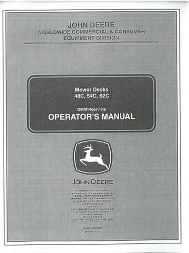 John Deere Mower Decks  48C 54C 62C Operators Manual