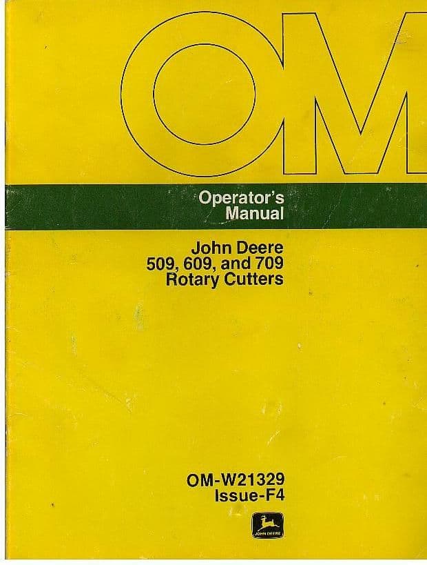 John Deere Mower Rotary Cutter 509 609 709 Operators Manual ORIGINAL