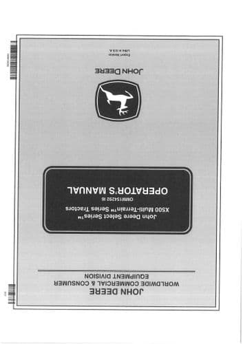 John Deere Multi Terrain X540 Operators Manual