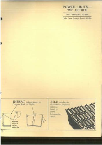 John Deere Power Units 115 Series Parts Manual
