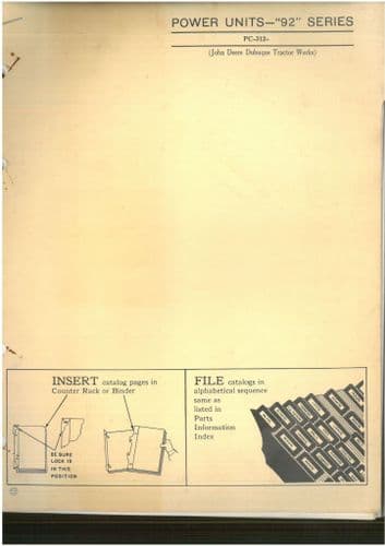 John Deere Power Units 92 Series - PC312 Parts Manual