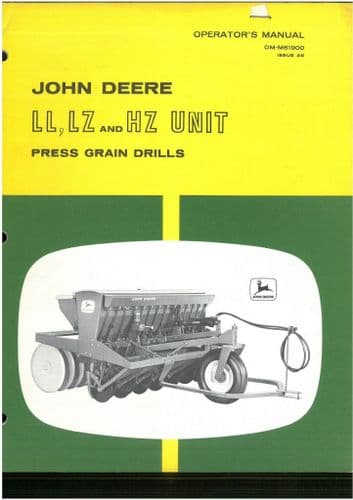 John Deere  Press Grain Drill LL, LZ & HZ Operators Manual