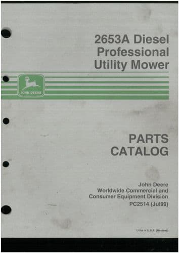 John Deere Professional Utility Mower 2653A Parts Manual - PC2514