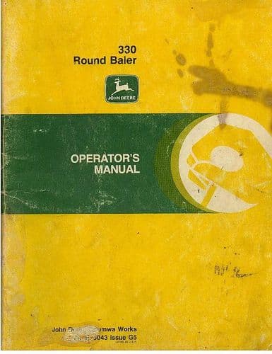 John Deere Round Baler 330 Operators Manual - ORIGINAL