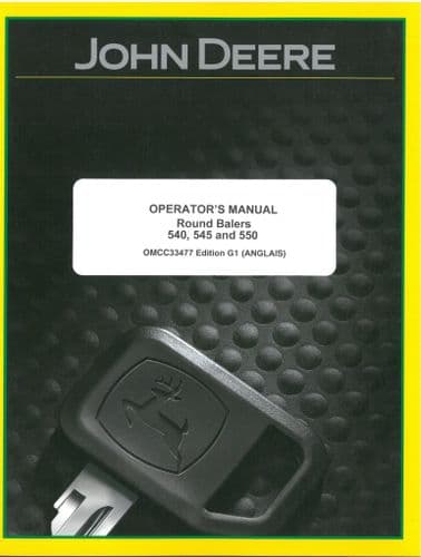 John Deere Round Baler 540 545 550 Operators Manual