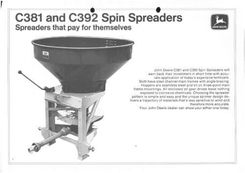 John Deere Spin Spreaders C381 & C392 Brochure