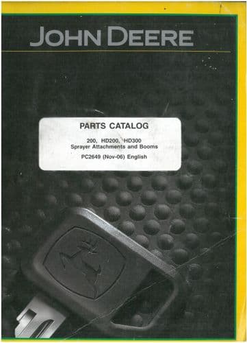John Deere Sprayer Attachement for ProGator 200,  HD200 & HD300 Parts  Manual
