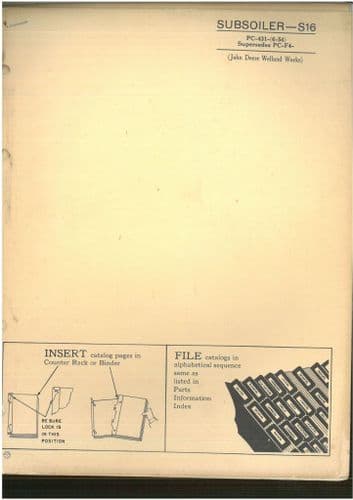 John Deere Subsoiler S16 - PC431 Parts Manual