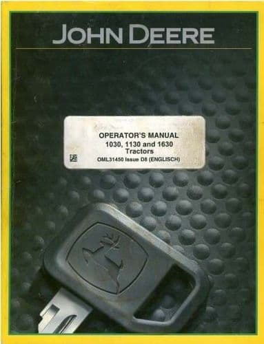 John Deere Tractor 1030 1130 1630 Operators Manual