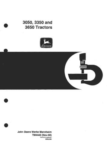 John Deere Tractor 3050, 3350 & 3650 Service Workshop Manual