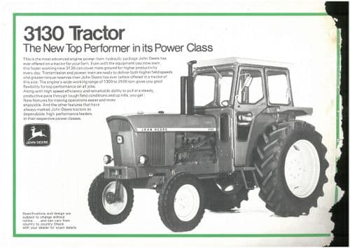 John Deere Tractor 3130 Brochure