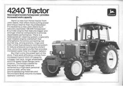 John Deere Tractor 4240 Brochure