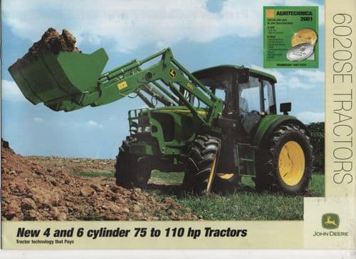 John Deere Tractor 6020SE Series-6020SE 6120SE 6220SE 6320SE 6420SE 6520SE Agritechnica2001 Brochure