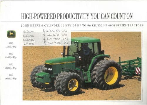 John Deere Tractor 6600 6800 6506 6900 Brochure