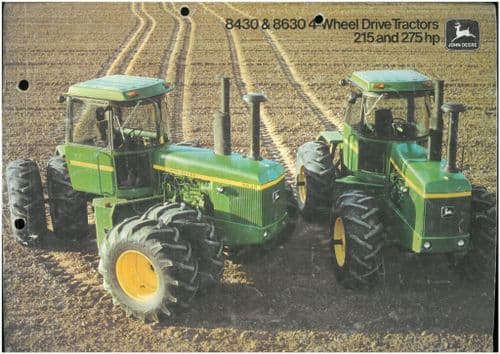 John Deere Tractor 8430 & 8630 Brochure