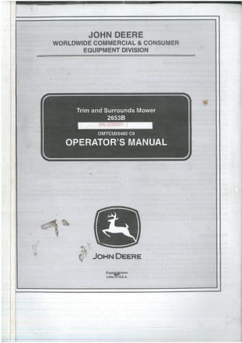 John Deere  Trim & Surrounds Mower 2653B Operators Manual