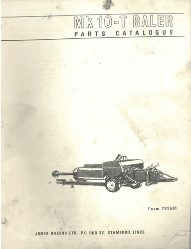 Jones Baler MK10 - T Parts Manual