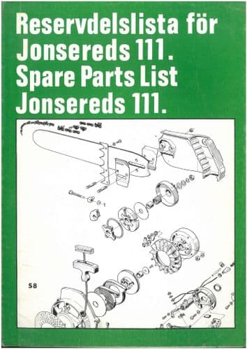 Jonsered Chainsaw 111 Parts Manual