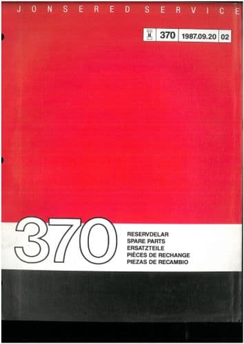 Jonsered Chainsaw 370 Parts Manual - ORIGINAL