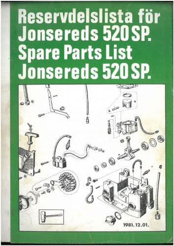 Jonsered Chainsaw 520SP Parts Manual - 520 SP ORIGINAL
