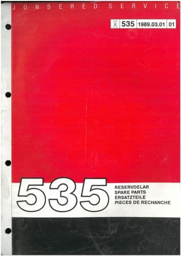 Jonsered Chainsaw 535 Parts Manual - Original